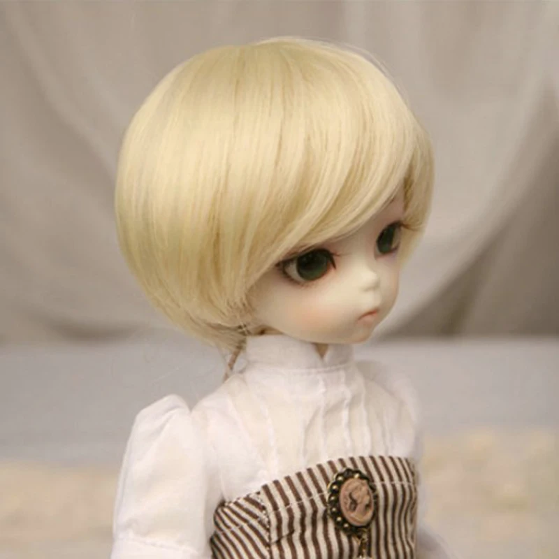 1/3 1/4 1/6 Bjd SD кукольный парик высокая температура Милая Короткая блондинка для