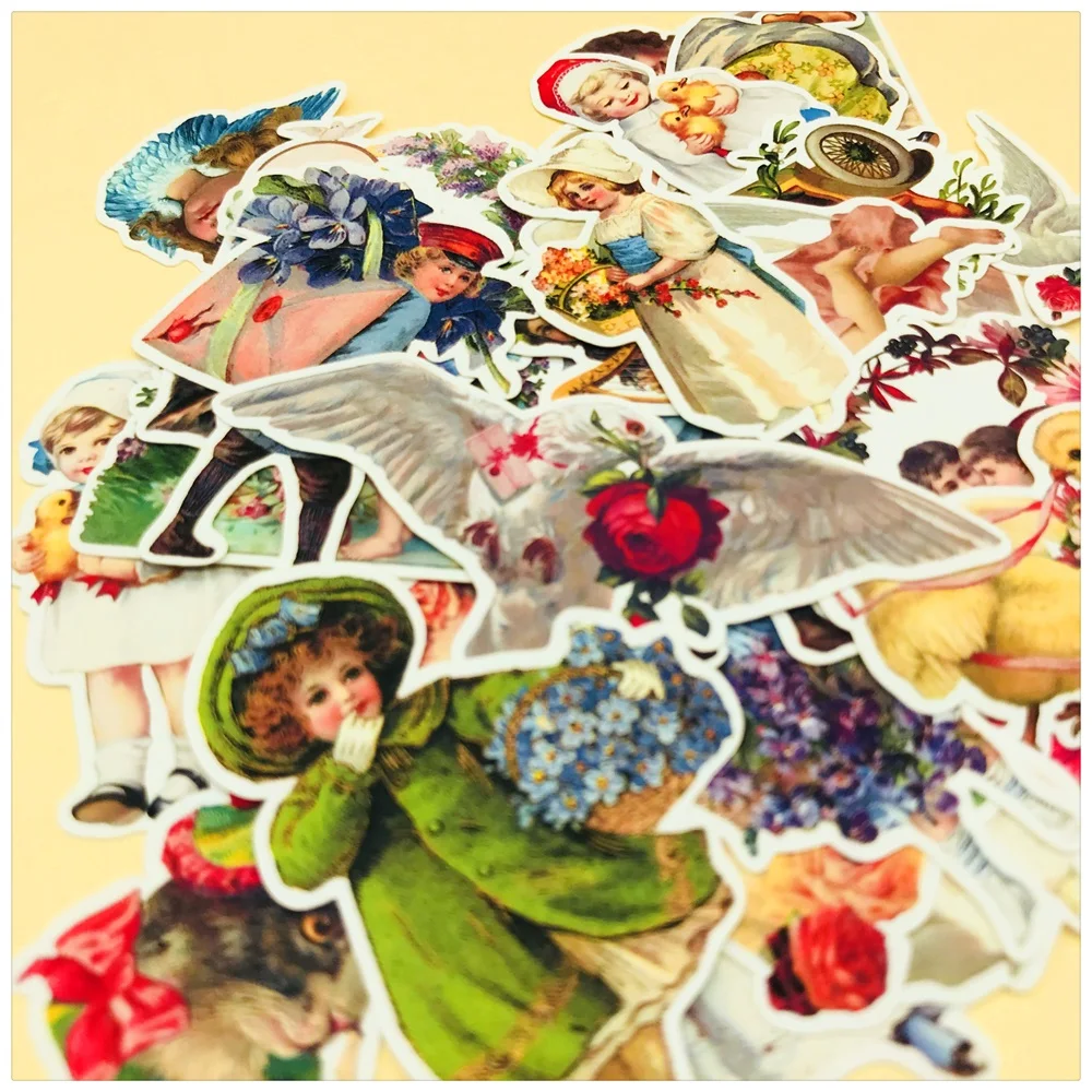 

26Pcs/Set Retro Vintage Fairy Flower Girls Sticker DIY Craft Scrapbooking Album Junk Journal Happy Planner Decorative Stickers
