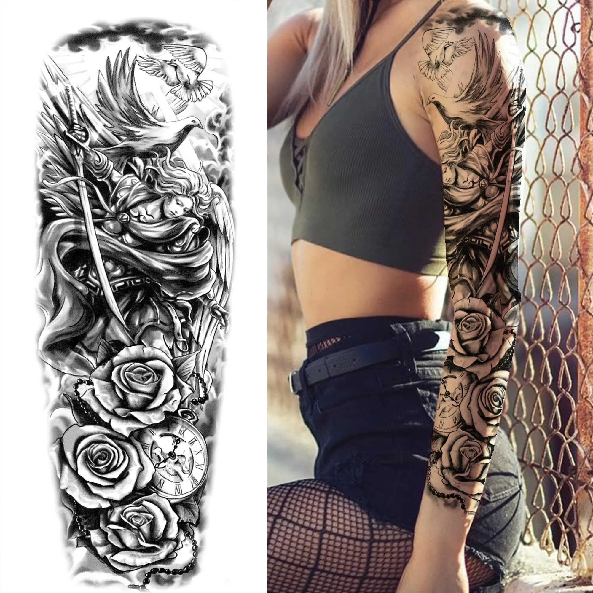 Временные татуировки злого дьявола для мужчин женщин взрослых искусственный