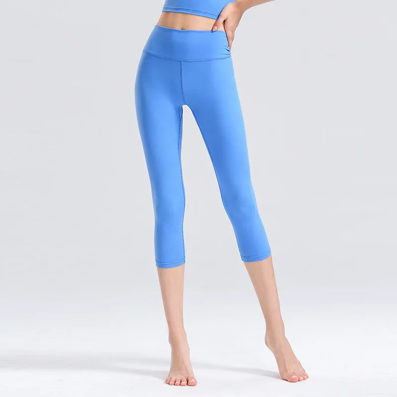

Красочные штаны для йоги длиной до икры, женские эластичные облегающие брюки для йоги с высокой талией, яркие Коктейльные обтягивающие брюк...