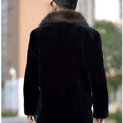 Новинка 2019 Зимняя Мужская винтажная Длинная черная куртка пальто с длинным