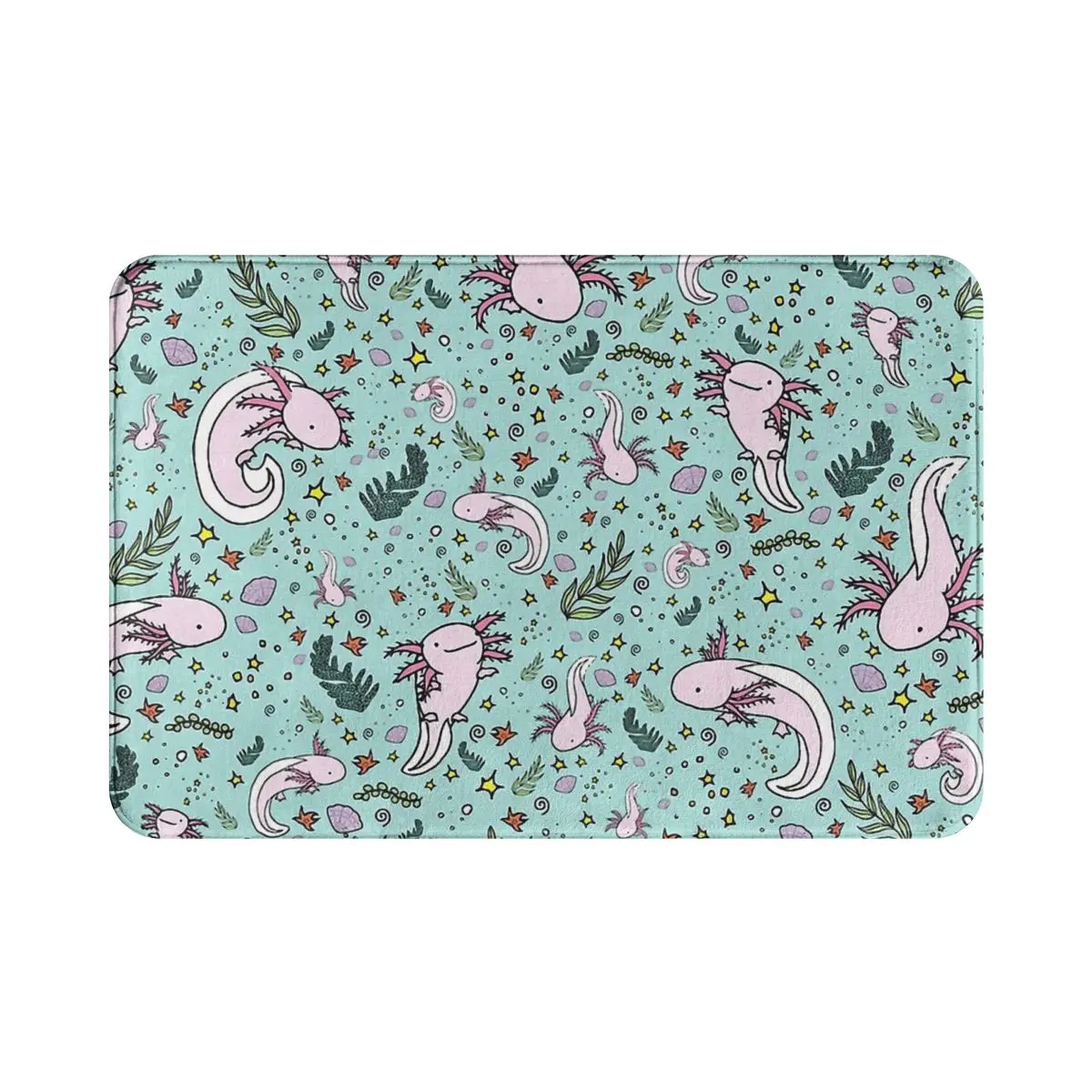 

Коврик для ванной комнаты Axolotl для влюбленных, ходячих рыбок, зеленый Придверный коврик, ковер для гостиной, ковер для входной двери, домашни...