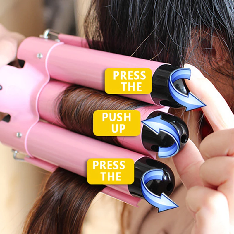 3 баррель зажим Волна Щипцы для завивки волос Яйцо ролл палочки ролики бигуди