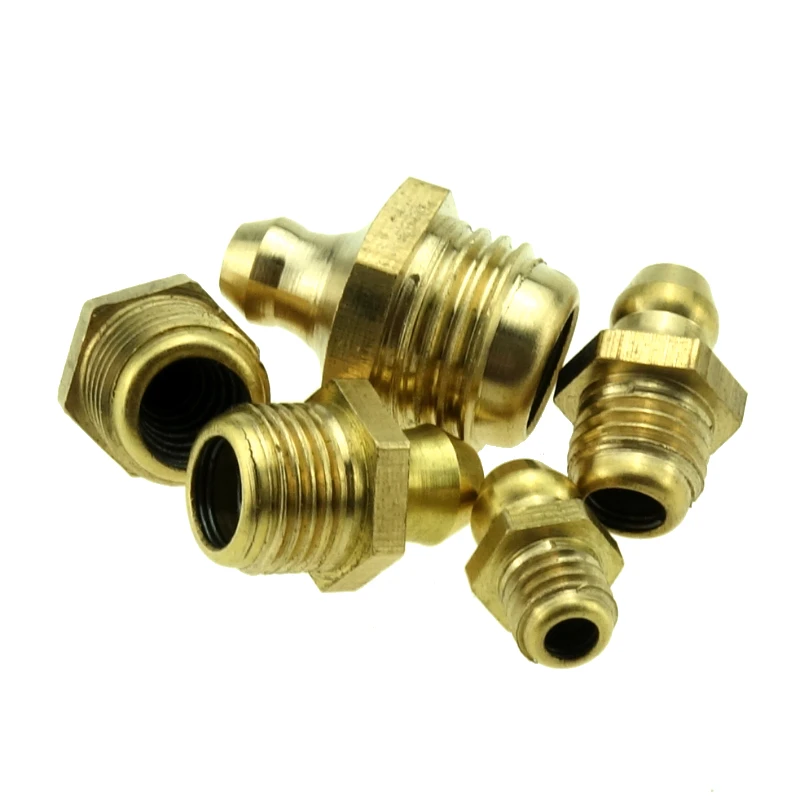 5PCS Brass Grease nipple Oil mouth Butter gun fittings M6 M8 M10 1/8&quot 1/4&quotG | Pipe Fittings
