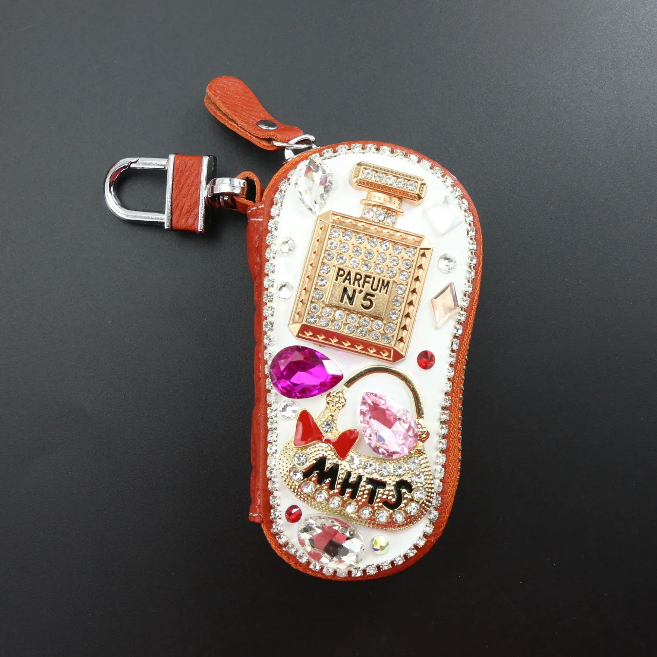 Style6 Модный Блестящий Кристалл Стразы брелок Hello Kitty флакон духов Автомобильный ключ сумка высокого класса Дамский Кожаный Автомобильный брелок кошелек - Цвет: Style6