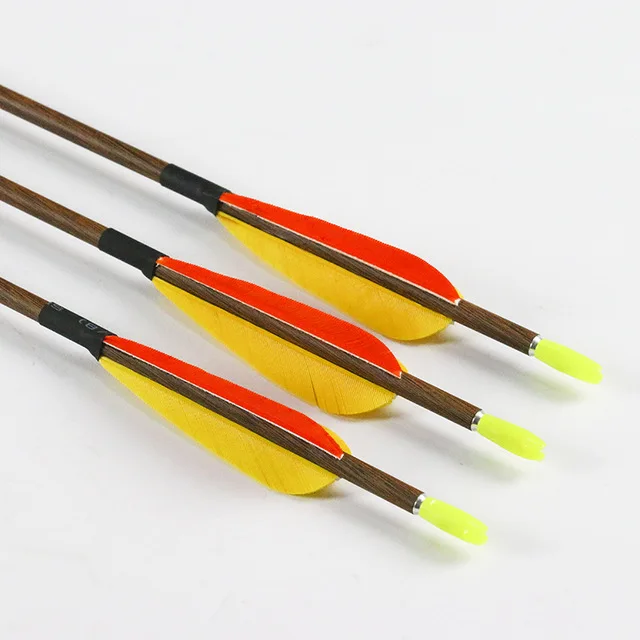 12 шт. Linkboy стрельба из лука деревянные карбоновые стрелы позвоночник 600 700 800 30