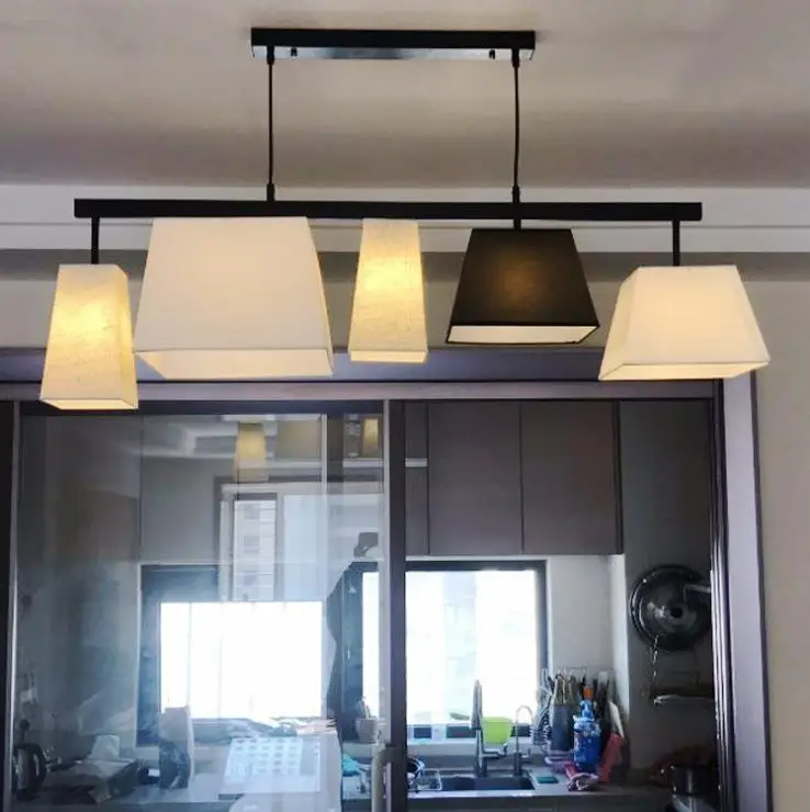 Современные элегантные тканевые подвесные светильники Lampadario абажуры барные