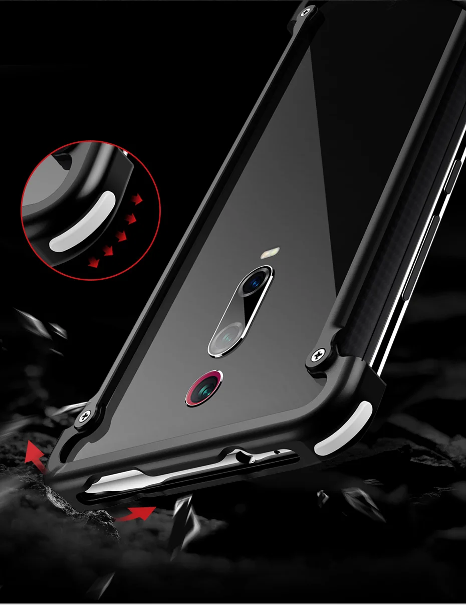 Металлический чехол с подушкой безопасности для Redmi Note 7 Redmi K20, персональный металлический бампер, чехол для Redmi Note 7 Pro K20 Pro, чехол для телефона