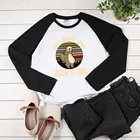 Женская футболка с длинным рукавом, двухцветная, с принтом Ленивец, для походов, для осени и зимы, 2020