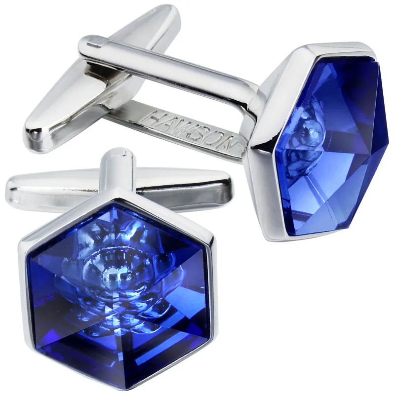 

Мужские Запонки темно-синего цвета в форме Шестиугольника, под смокинг