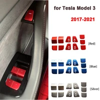 model3 window lift switch button door open panel sticker trim for tesla model 3 y 2017 2021 abs plastic interior car accessories