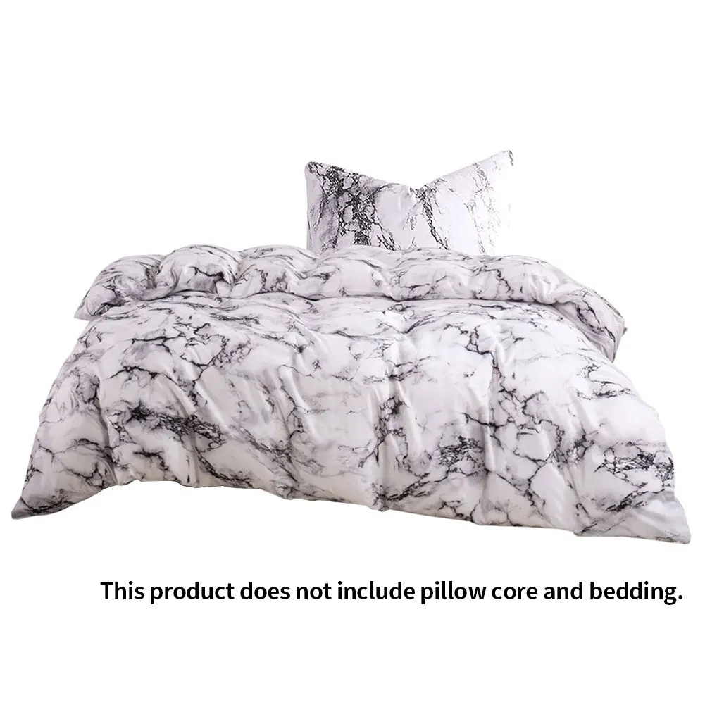 

New Bedding Sets Home Textile Duvet Cover Set Breathable Microfiber Marble Bedding Comforter Set with Invisible Zipper 3PCS