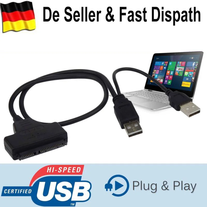 Кабель адаптер USB 2 0 SATA 15 Plus с 7 контактами на для жестких дисков 5 дюйма Windows