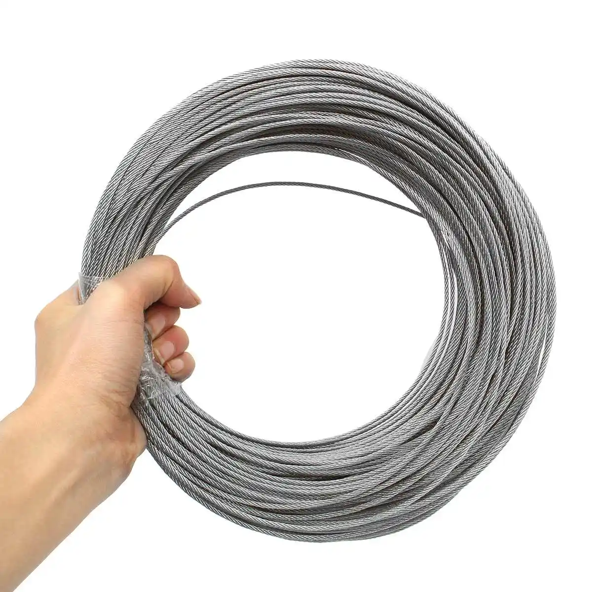 100 м, 50 м, 4 дюйма, нержавеющая сталь, диаметр 1 мм, 1,5 мм, 2 мм, стальная проволока, неизолированный подъемный кабель, Веревка для белья, нержавею... от AliExpress WW