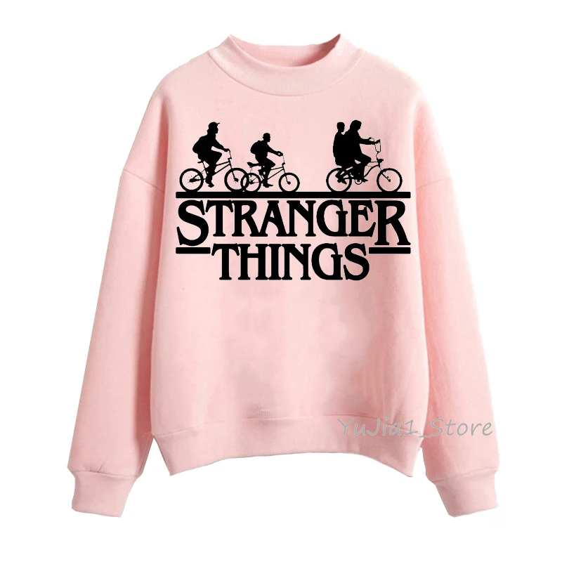 Sudadera mujer очень странные дела 3 кофты осенне-зимняя одежда для женщин, бархатистые худи для девочек-розовый цвет, раздел-толстовки и harajuku kawaii пуловер - Цвет: Y42408P