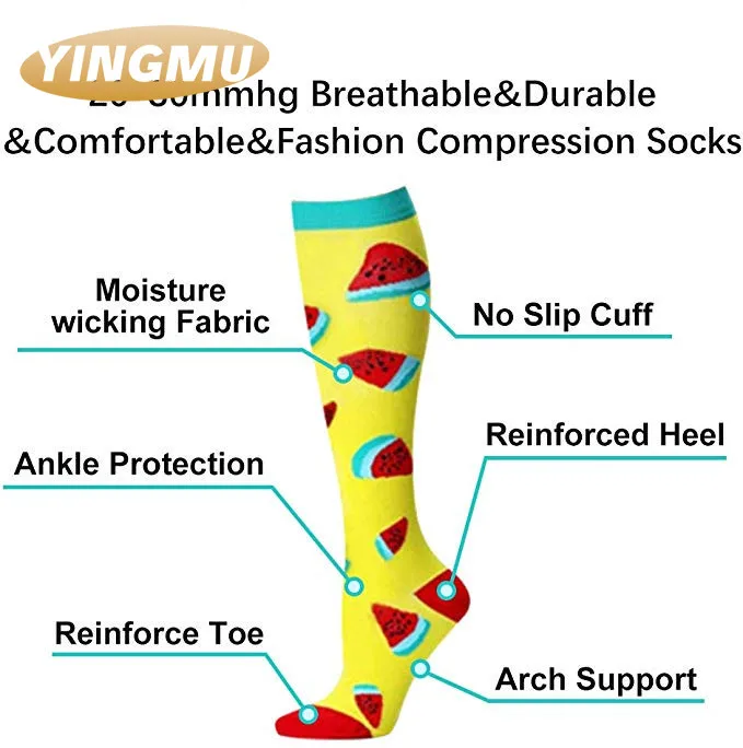 

58 Styles Quality Unisex Compression Stockings Cycling Socks Fit Medical Edema, Diabetes, Varicose Veins, Running Marathon Socks