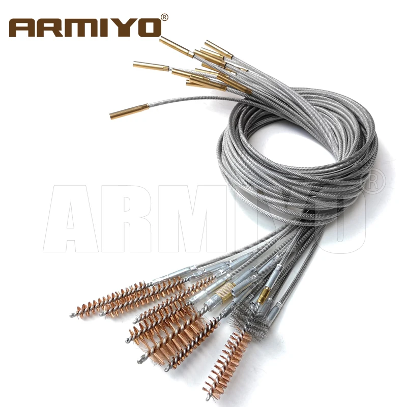 Мощная железная проволока Armiyo для чистки кистей, с ремнем для большинства кистей с резьбой Female 8-32, 1м, 1,5м, 2м.