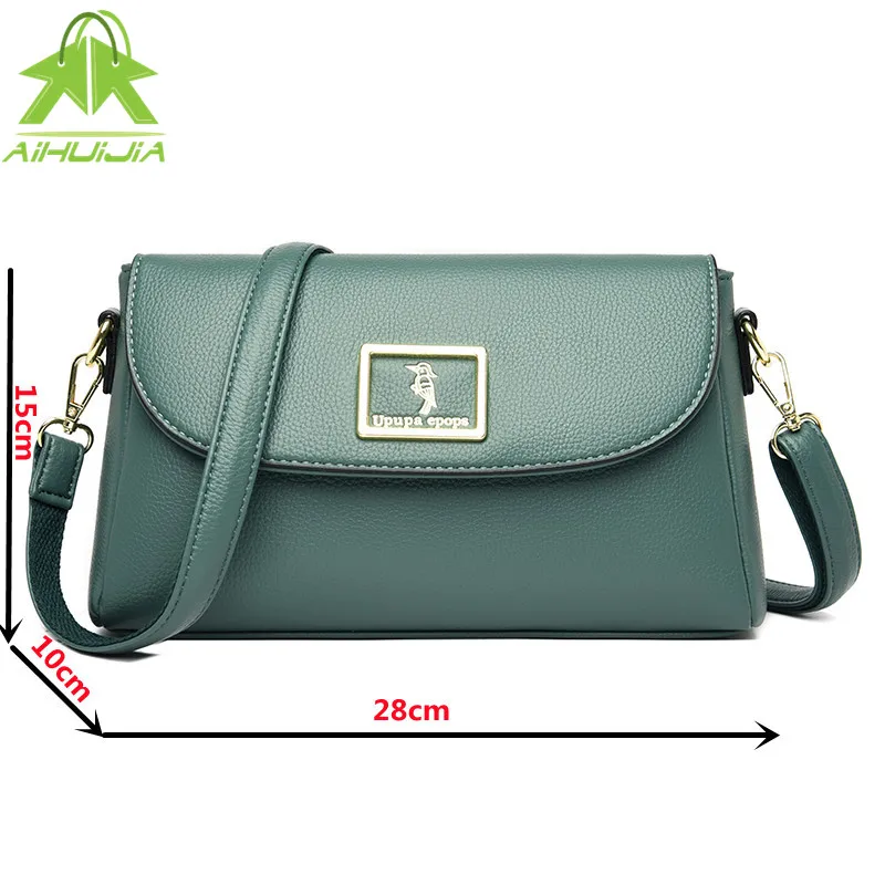 

Simple Solid Color Female Shoulder Bag Fashion Clamshell Handbag and Purse 2021 High Quality PU Leather Messenger Bags for Women