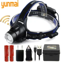XM-T6 Body Motion Sensor ไฟหน้า LED ไฟหน้า6000lm ไฟฉายไฟฉายไฟฉาย Yunmai