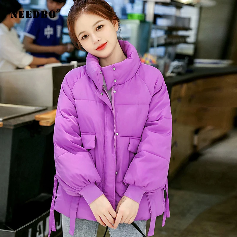 NEEDBO Winter Jacket Women 2021 Parka Puffer Jacket Women Winter Coat Warm Plus Size Solid Standard Collar Casual Casaco Outwear
