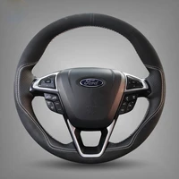 for ford edge focus escape escort ecosport taurus kuga mondeo hand stitched steering wheel cover leather suede grip cover
