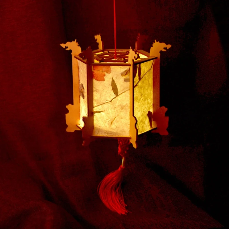 Деревянный Портативный фонарь с светильник для китайский новый год праздник