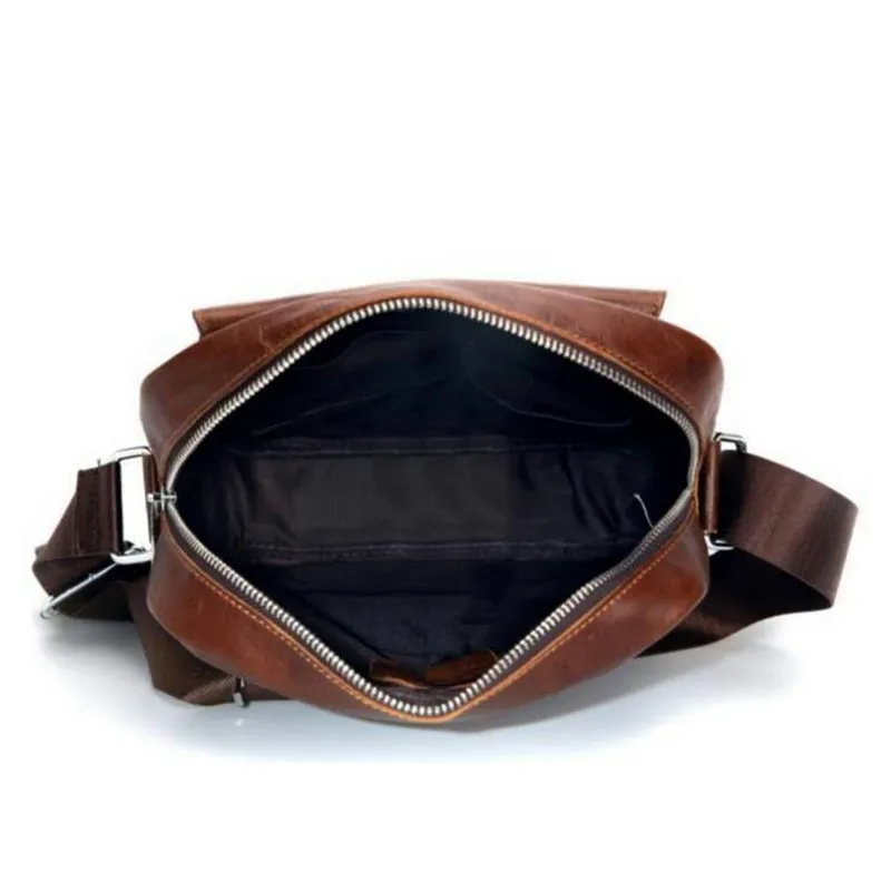 Fashion retro luxury first layer cowhide men's business shoulder bag outdoor daily weekend work youth real leather diagonal bag