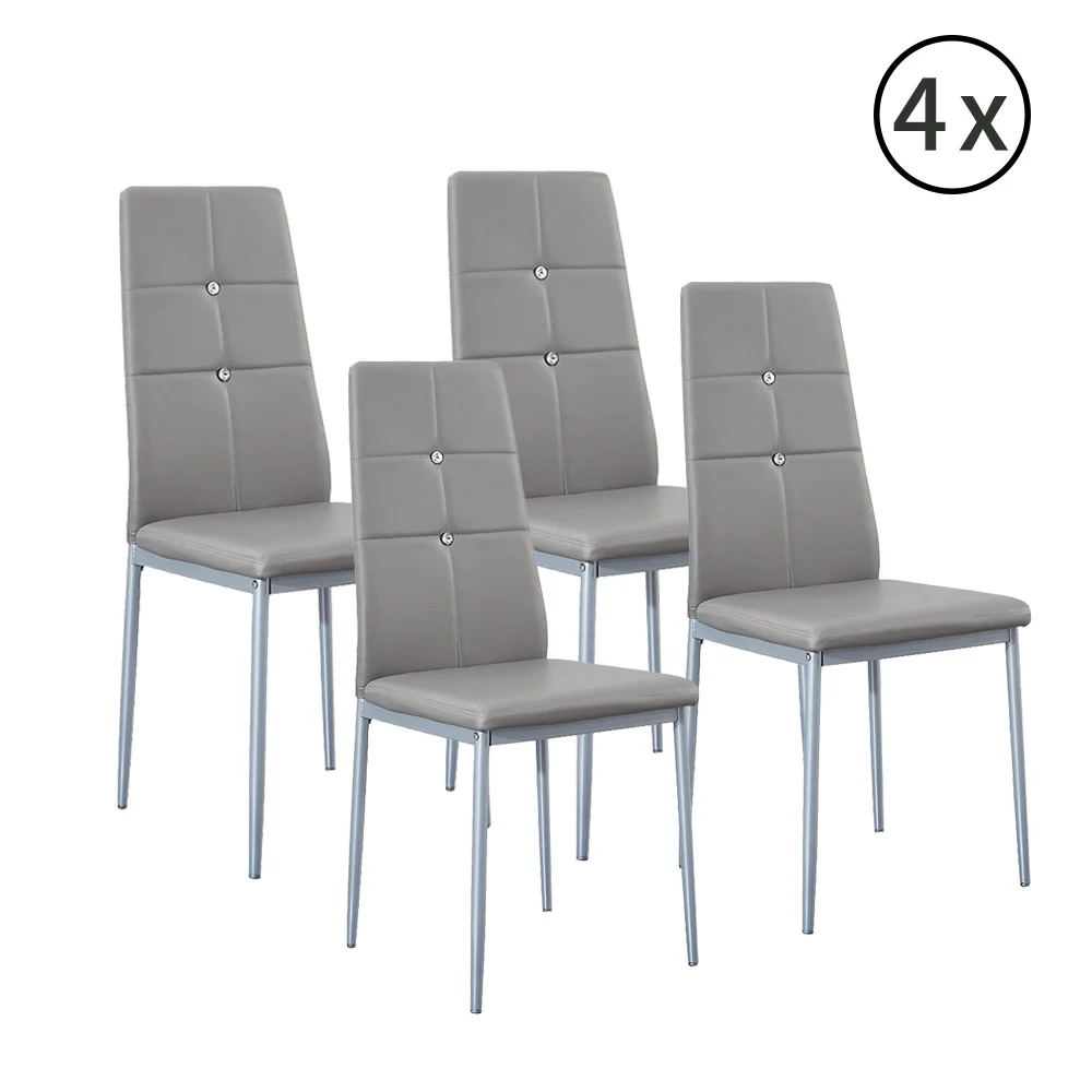 Panana 4/6 шт искусственная кожа высокий задник/белые обеденные стулья набор черные