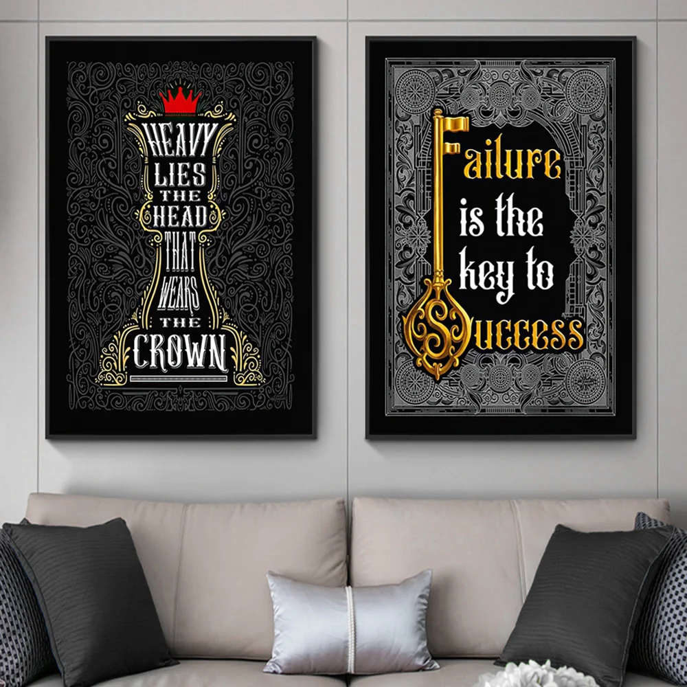 

Nordic Home Decor Wall Art Motivational Slogan Poster Painting On The Success Life Quotes Canvas Prints Pictures For Living Room