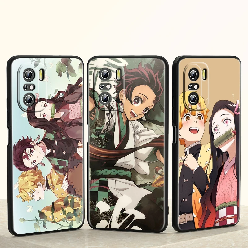 

Cute Japan Anime Demon Slayer For Redmi K40 30S 30T 30i 20 S2 GO Pro Ultra Gaming Redmi 10T Silicone Soft Black Phone Case