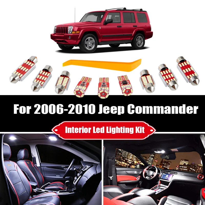 13 лампы для Jeep Commander 2006 2009 2010 Canbus Белый светодиодный автомобиль чтения светильник
