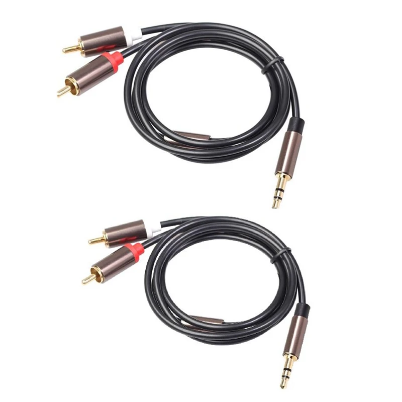 

2Pack 3.5mm Male to 2RCA Male Auxiliary Stereo Audio Y Splitter Gold-Plated for Phones,MP3,Tablets,Speakers,HDTV - 6Ft