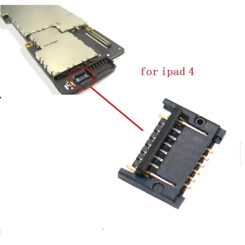10 шт. кнопка домой гибкий кабель FPC зажим Разъем материнская плата для IPad 4 5 A1458 A1459