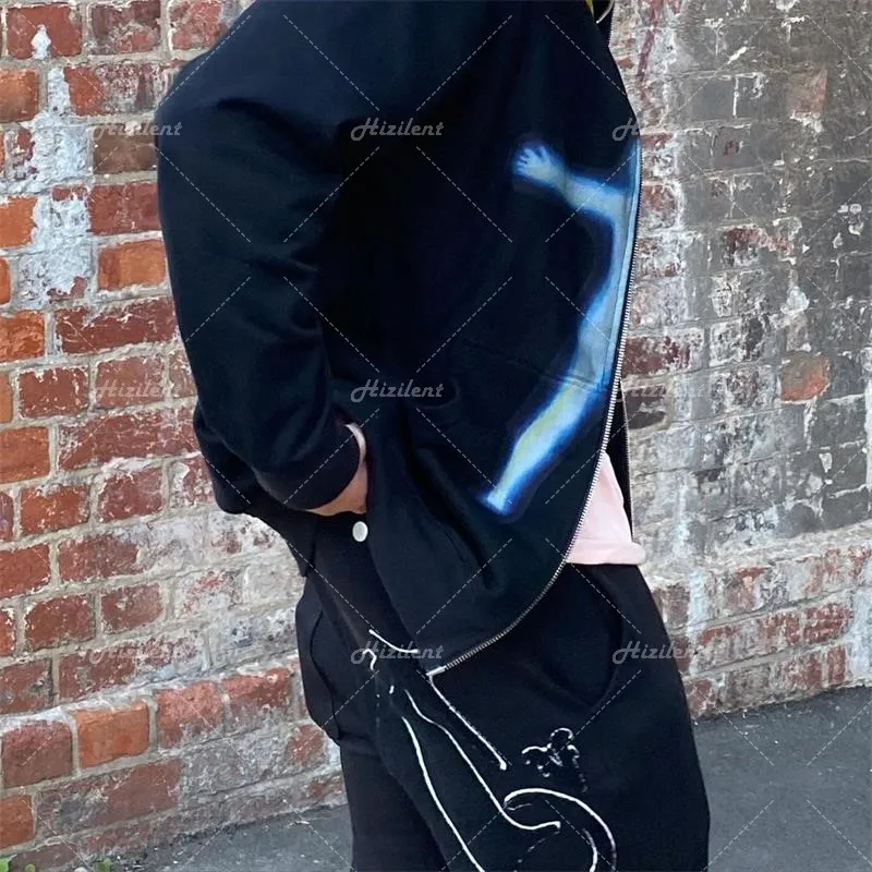 Женская толстовка с длинным рукавом принтом на молнии