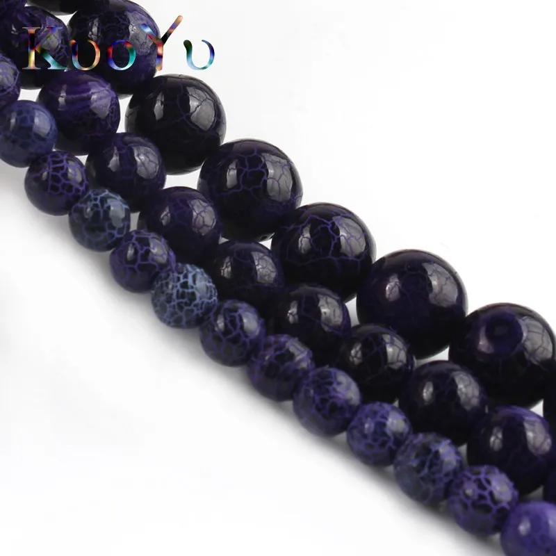 Бусины из натурального камня фиолетового цвета с трещинами огненные Агаты вены
