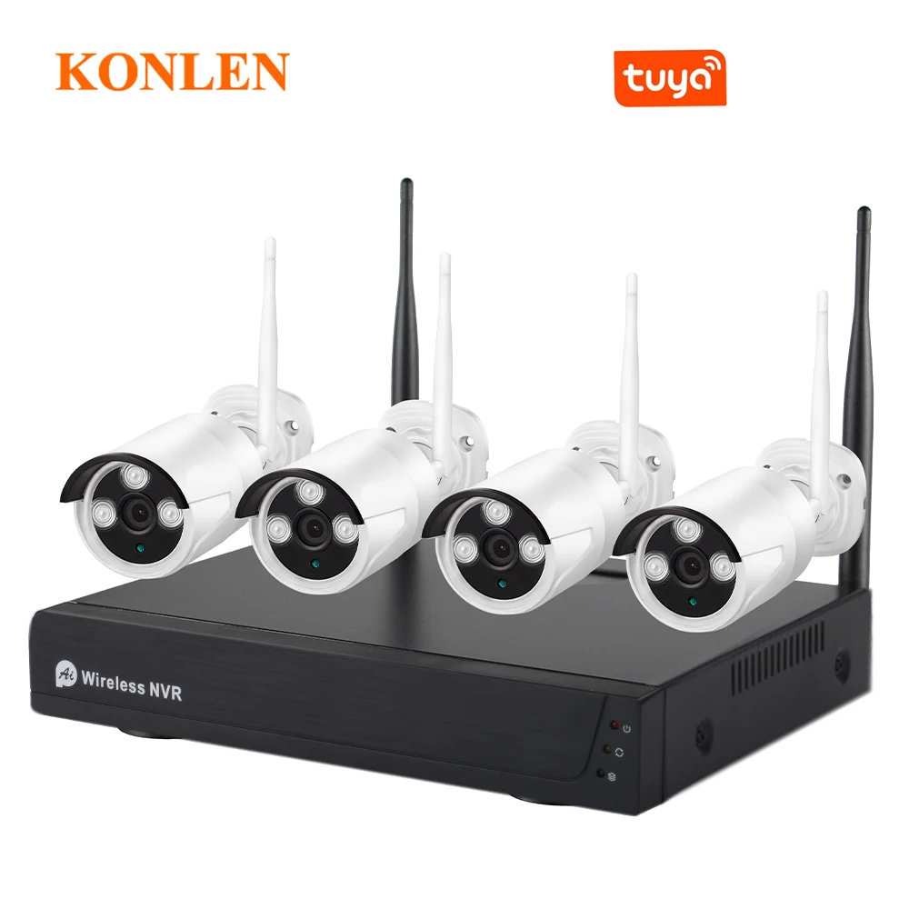 Камера Наружного видеонаблюдения Tuya сетевой регистратор Wi Fi 4 канала 1080P 2