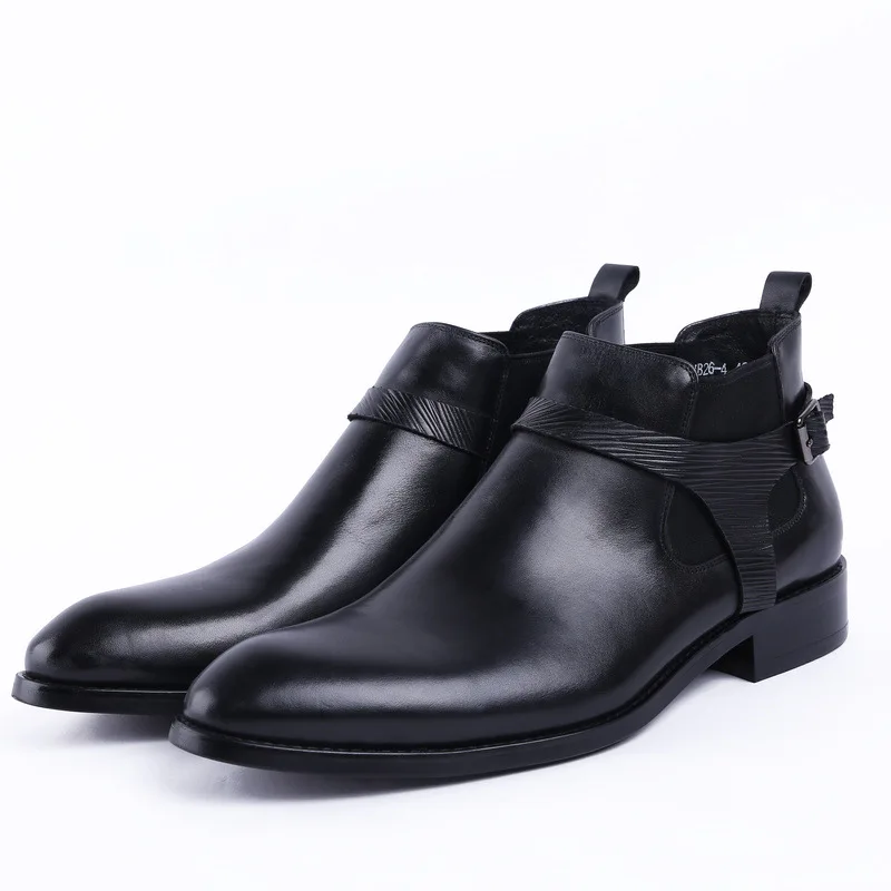 Мужские ботильоны модные черные/коричневые ботинки челси Классические ручной