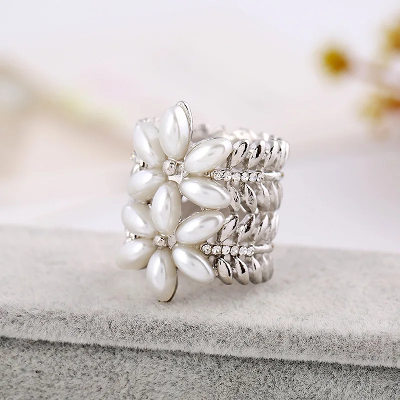 Модная женская имитация жемчуга цветок Стразы Имитация шаль Пряжка Шарм для