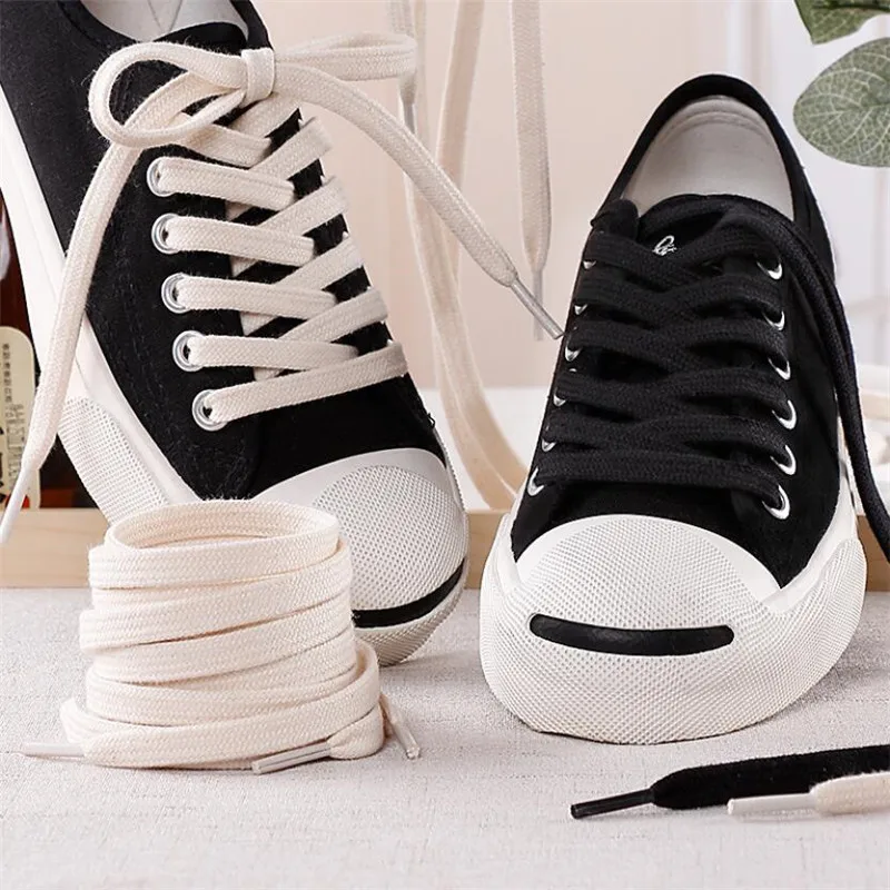 

1pair Shoelaces Classic Retro Double Weave Shoelace Canvas Cotton Flat Shoe Laces Sneaker Strings Bootlaces