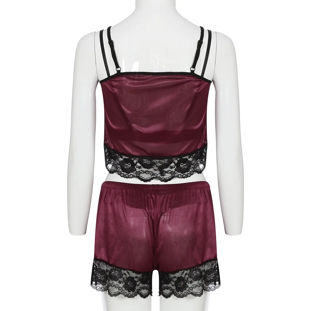 Летние женские сексуальные кружевные пижамы наборы страсть сексуальное белье 4