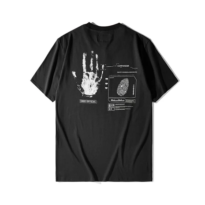 Мужская хлопковая футболка CROXX Techwear черная в стиле хип-хоп панк - купить по