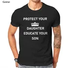 Оптовая продажа Защитите вашу дочь обучайте вашего сына Мужская футболка премиум-класса розовая Парная женская винтажная мужская одежда 97695