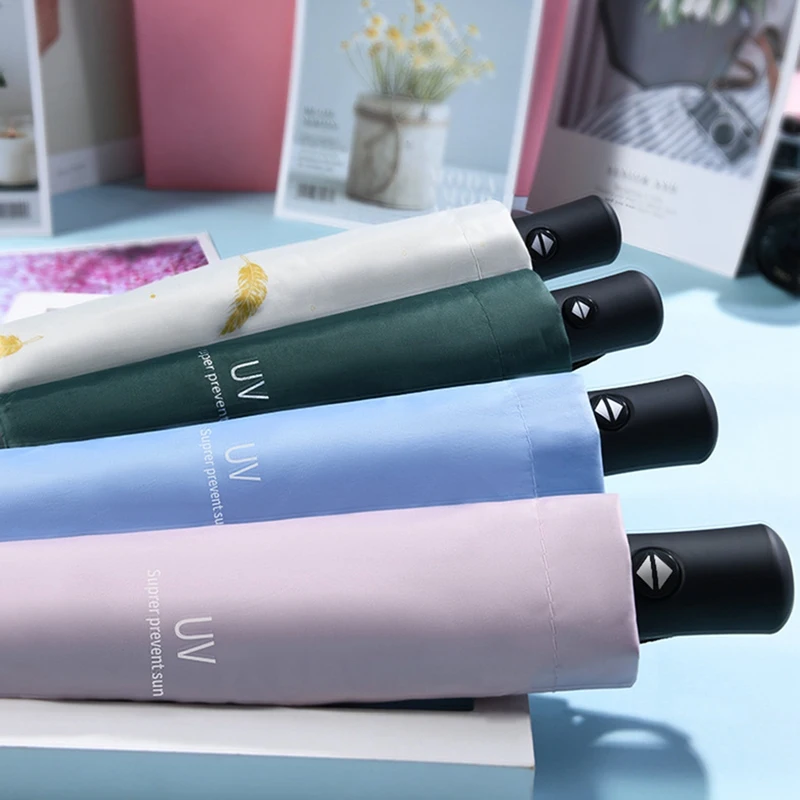 

UV Automatic Umbrella Sunny Rain Umbrella Sunshade Sunscreen Anti-ultraviolet Sun Umbrella Ladies Folding Umbrella