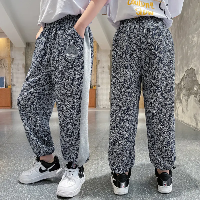 

Брюки для мальчиков, модные спортивные повседневные штаны с принтом, на весну и осень, детские спортивные штаны для подростков, штаны для ма...