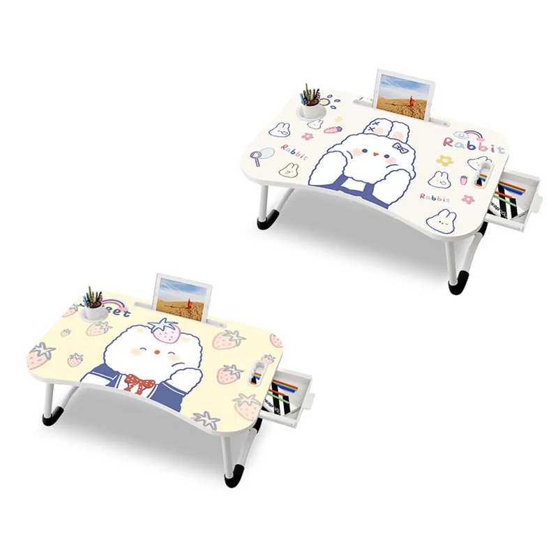Bed Small Table Desk Student Folding Home Dormitory Simple Computer Study Lazy Bedroom Sitting on The Ground Notebook