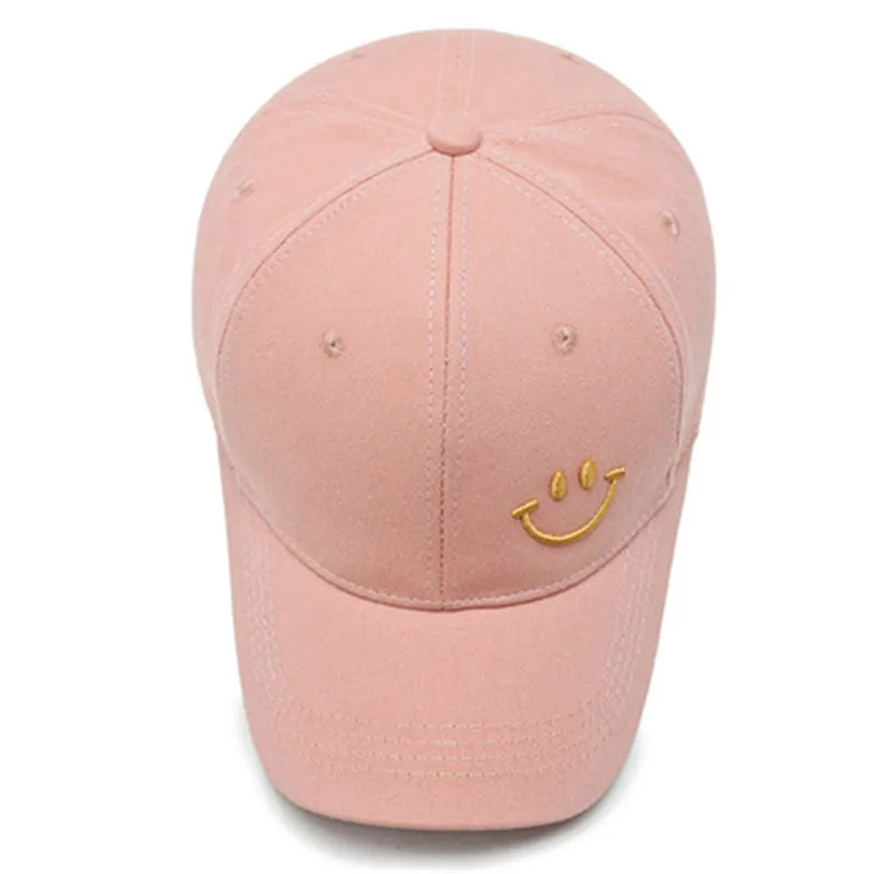 

Korean Couple Sun Hat Male And Female Students Embroidered Smiley Face Baseball Cap Summer Curved Brim Duck Tongue Hat