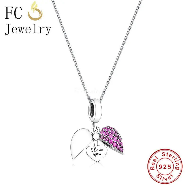 

Real 925 Sterling Silver I Love You Angel Wing Embellished with Zircon Hanging Pendant Necklace For Women Choker Bijoux 2022 New