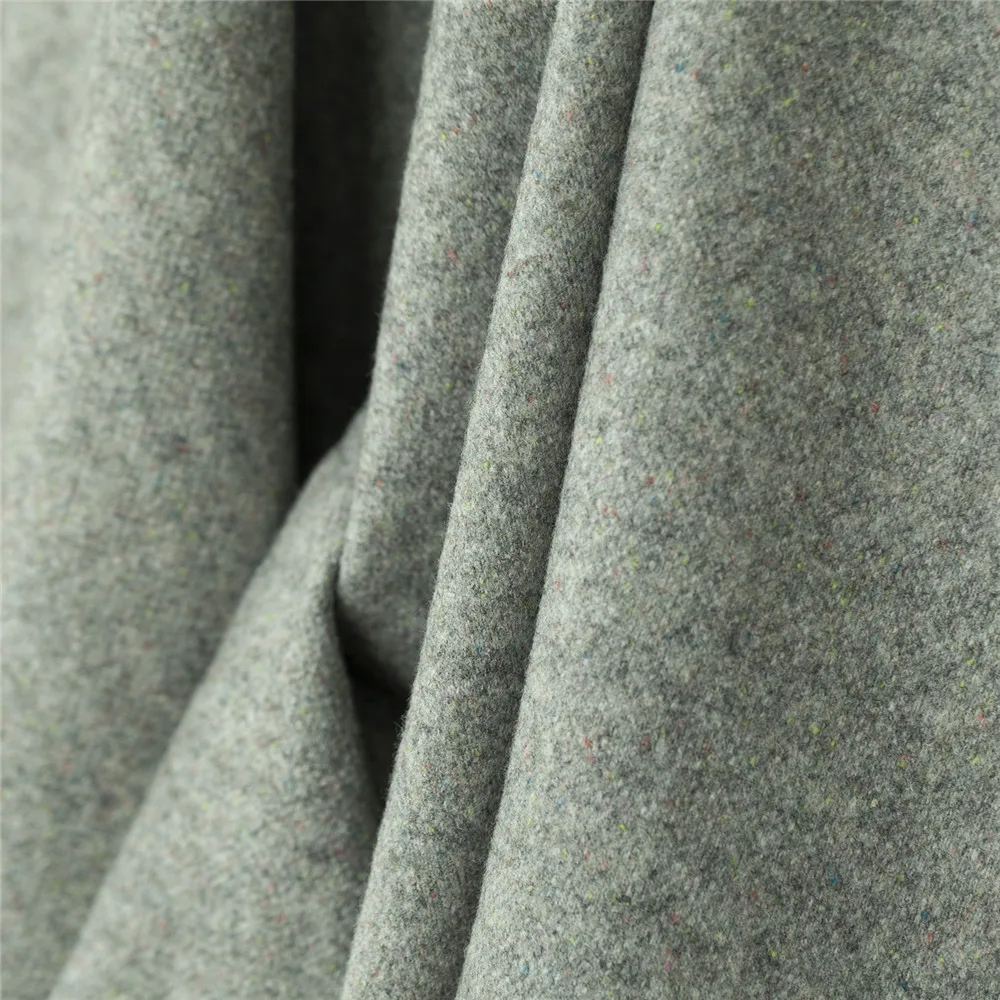 

Knitted stretchy gray wool blends Lycra fabric,colorful dots,sewing for sweater,jacket,coat,cardigan,shawl,craft by the yard
