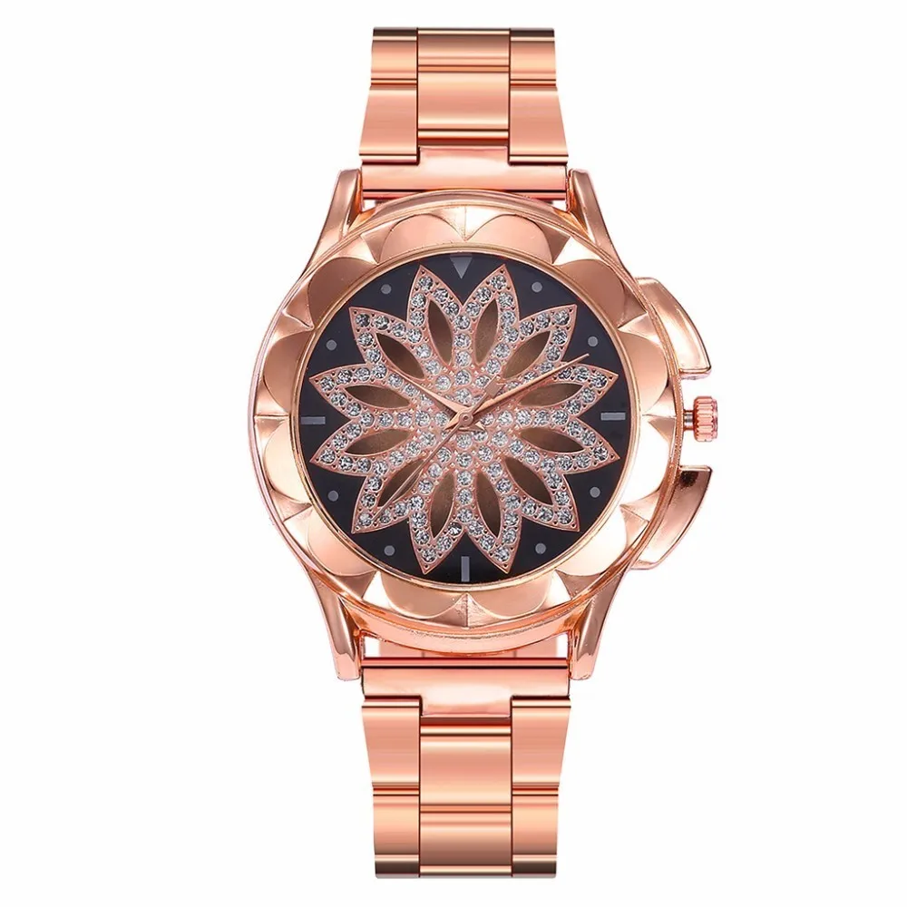 Горячая Мода Женщины разноцветный из нержавеющей стали Клевер на удачу часы