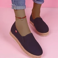 women flats casual shoes woman canvas fabric plus size loafers slip on single shoe chaussures femme